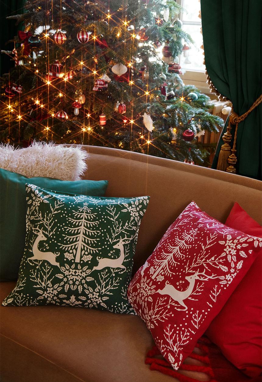 H&M - 2-pack cotton canvas cushion covers - red
