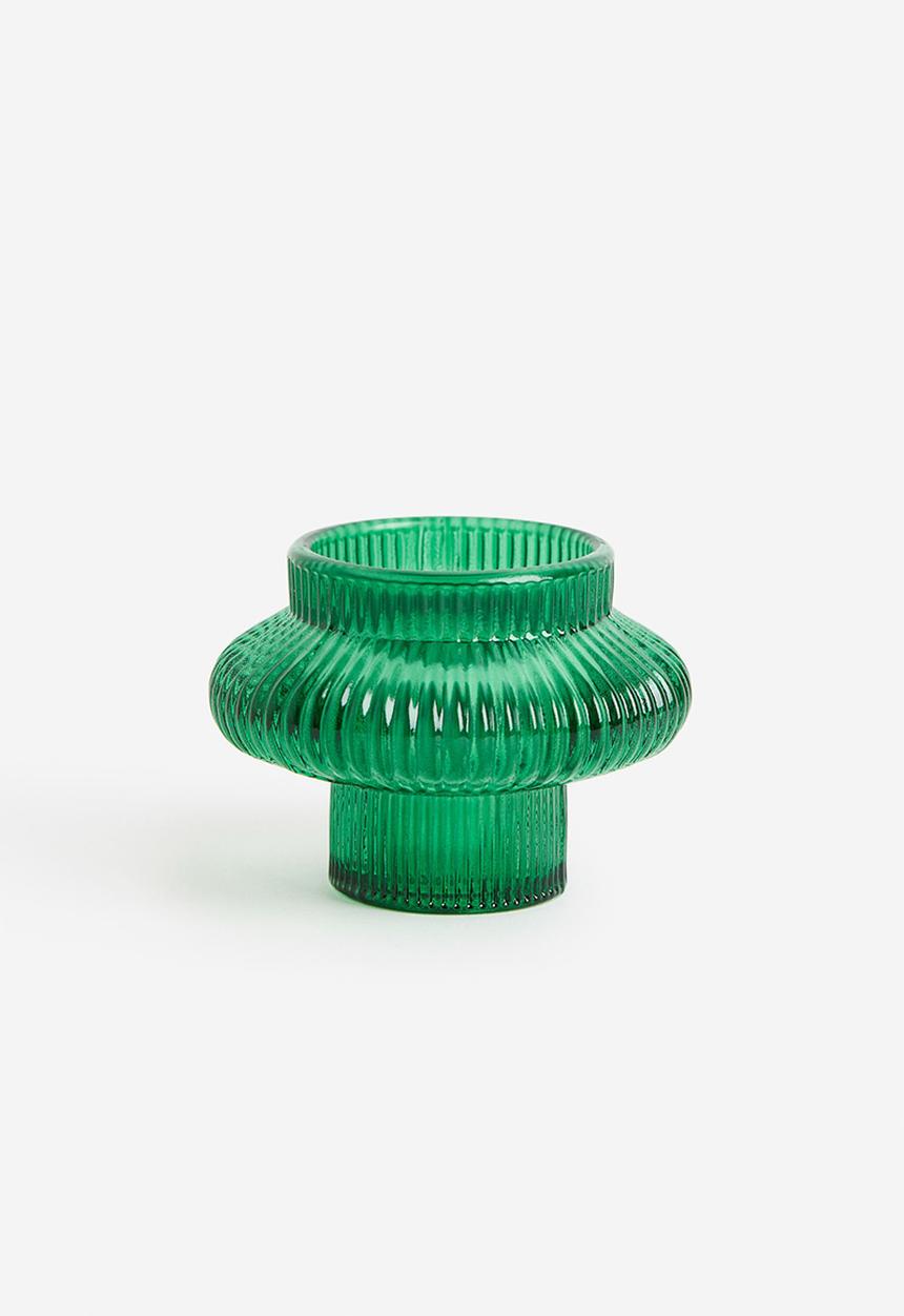 H&M - Glass candle lantern - green