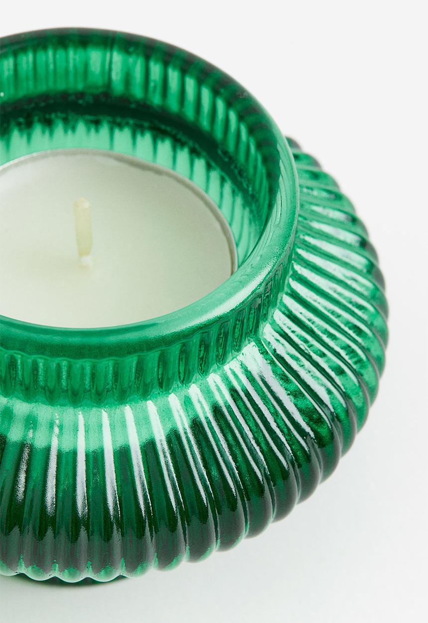 H&M - Glass candle lantern - green