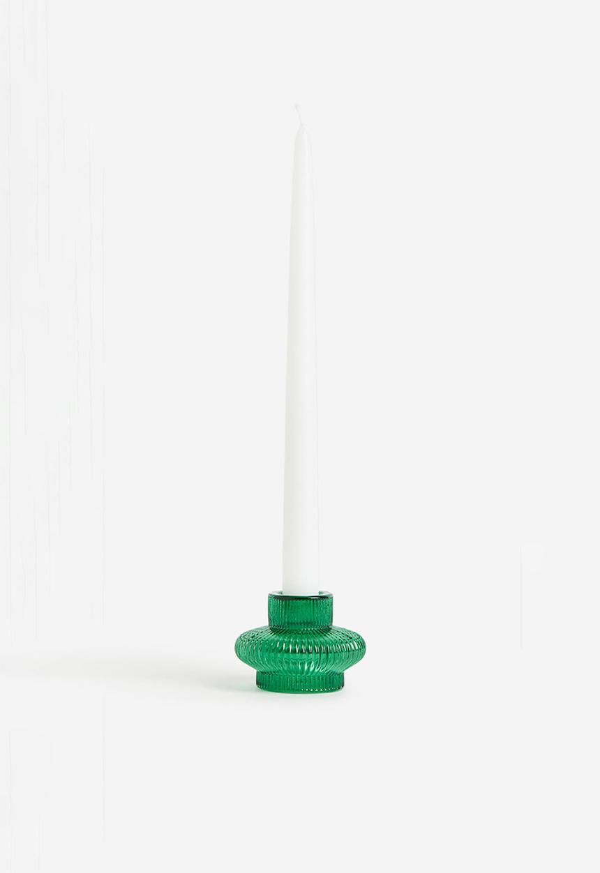 H&M - Glass candle lantern - green