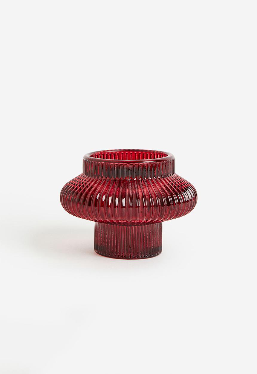 H&M - Glass candle lantern - dark red