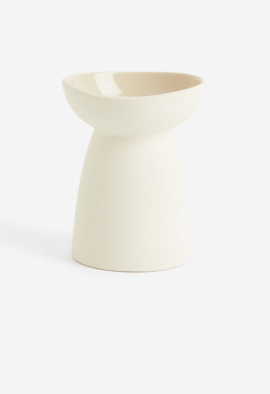 H&M - Stoneware candlestick - cream