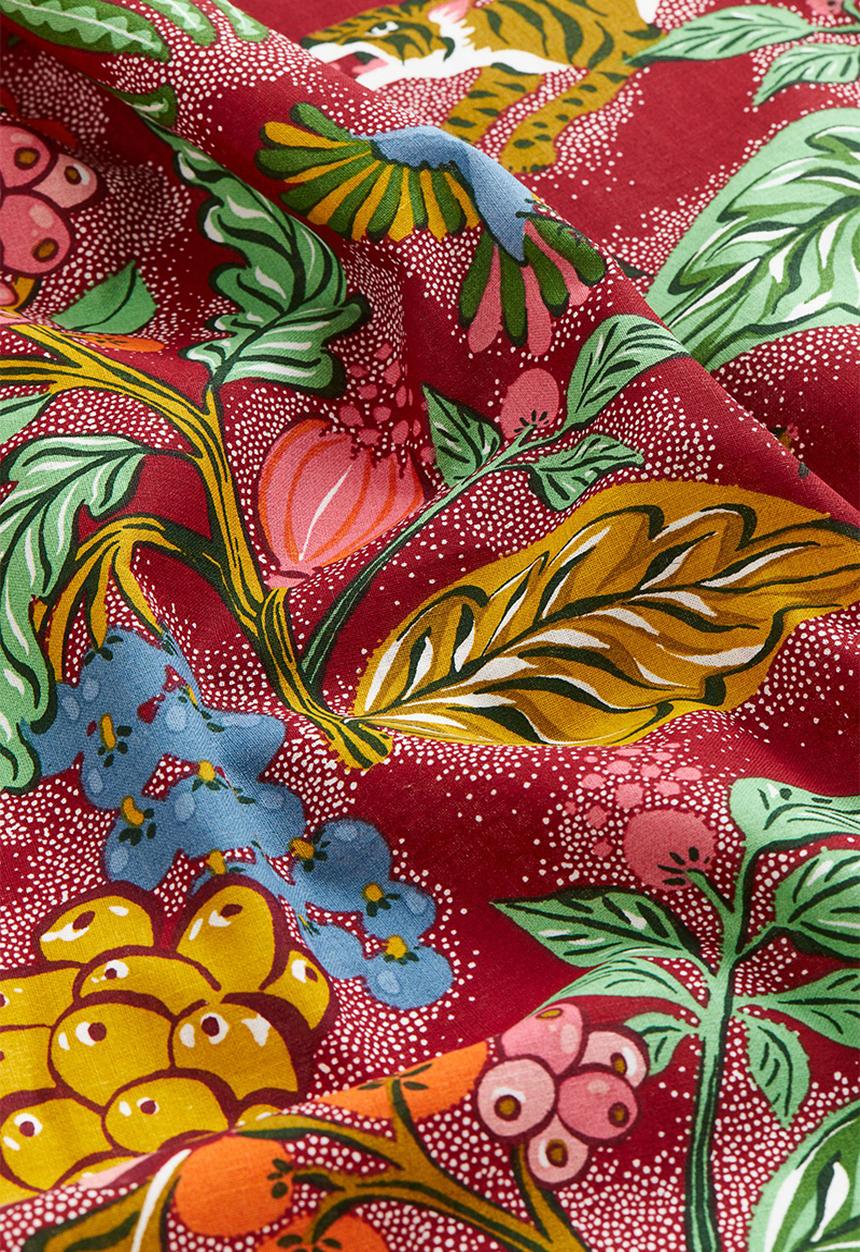 H&M - Linen-blend tablecloth - red patterned