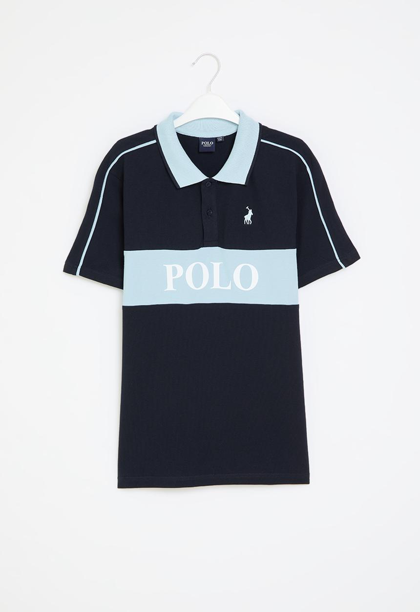 POLO - Boys hawke colour blocked golfer - light blue