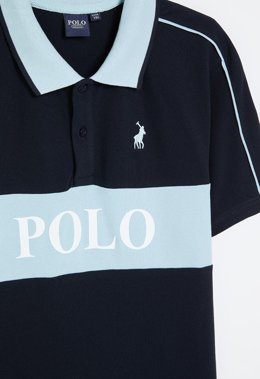 POLO - Boys hawke colour blocked golfer - light blue