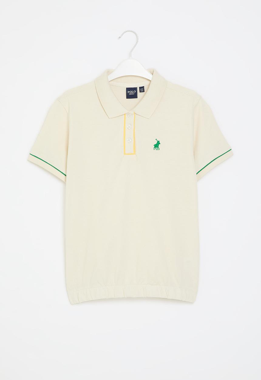 POLO - Girls hailey elasticated hem golfer - milk