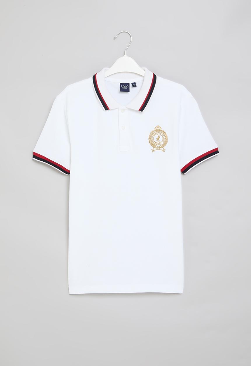 POLO - Boys alex crested golfer - white