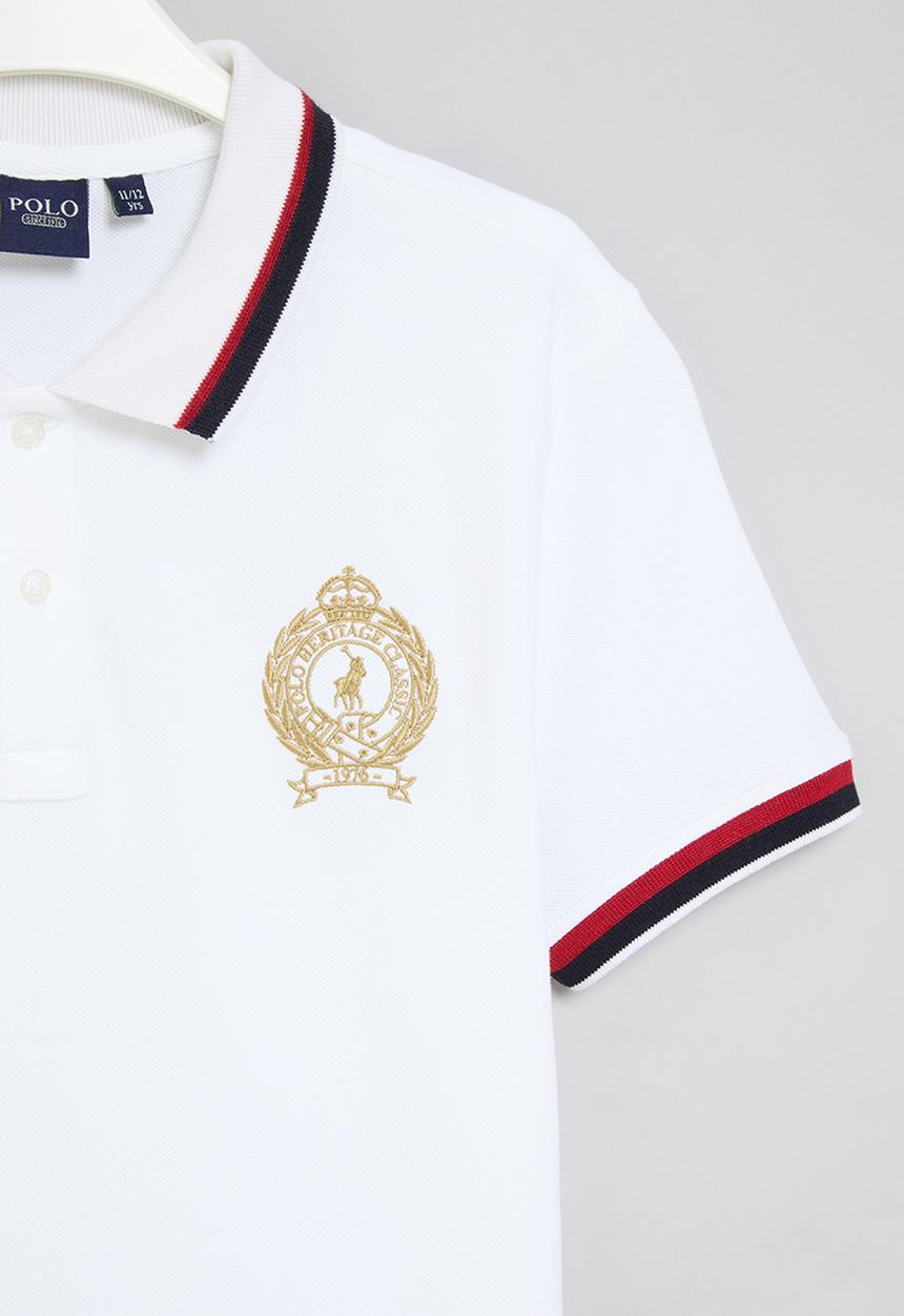 POLO - Boys alex crested golfer - white