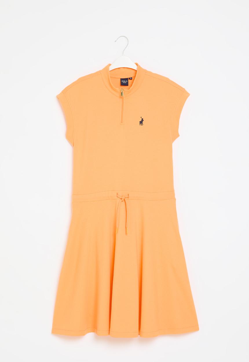 POLO - Gilrs nandi qtr zip dress - peach