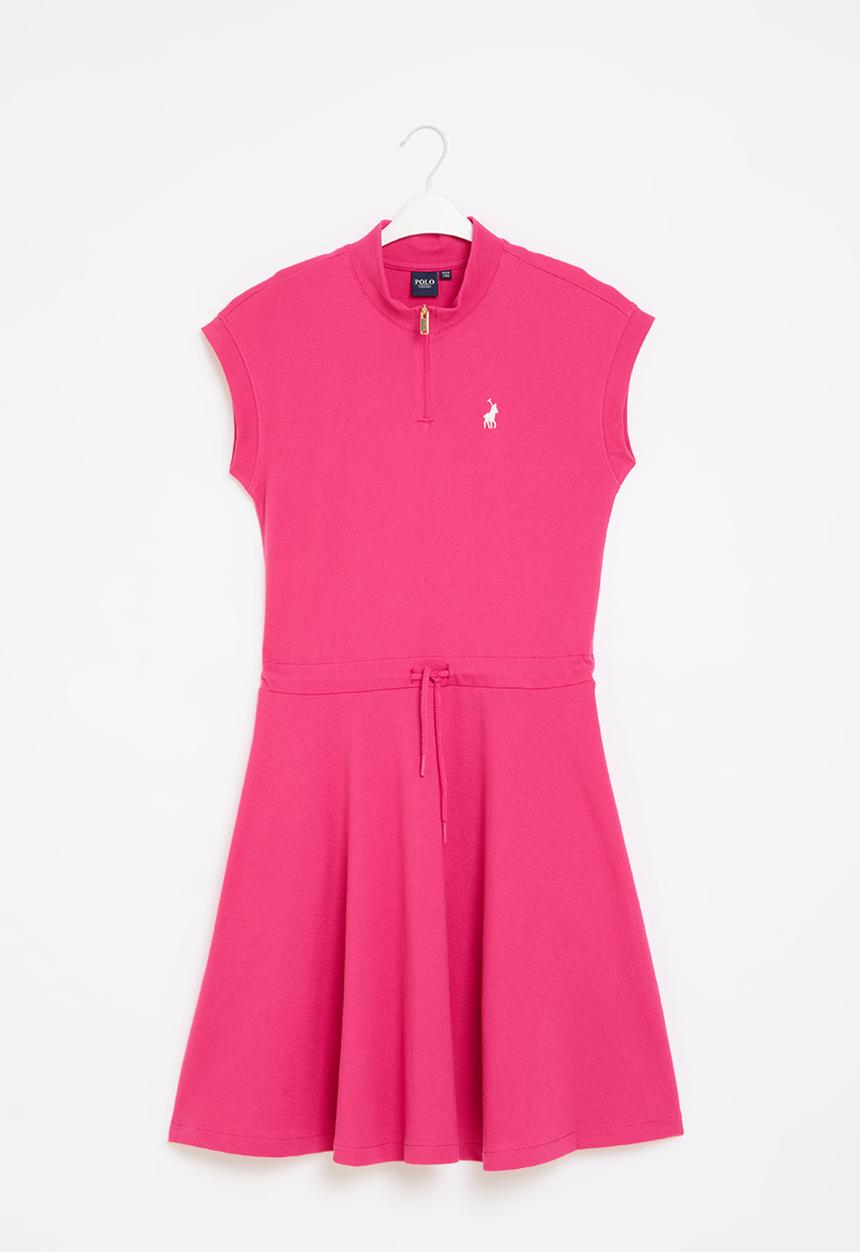 POLO - Gilrs nandi qtr zip dress - cerise