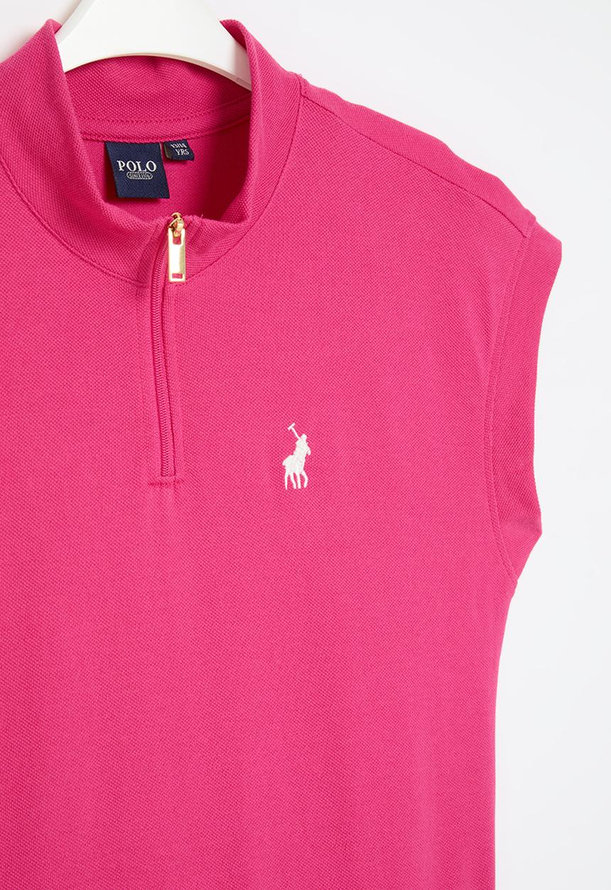 POLO - Gilrs nandi qtr zip dress - cerise