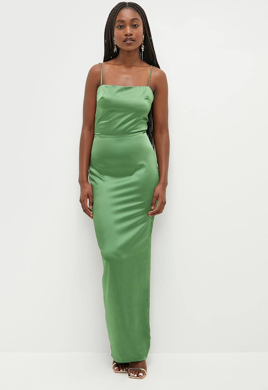 Glamorous - Satin slip dress - forrest green