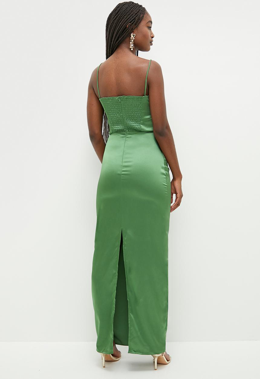 Glamorous - Satin slip dress - forrest green
