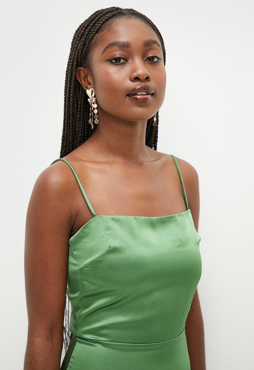 Glamorous - Satin slip dress - forrest green