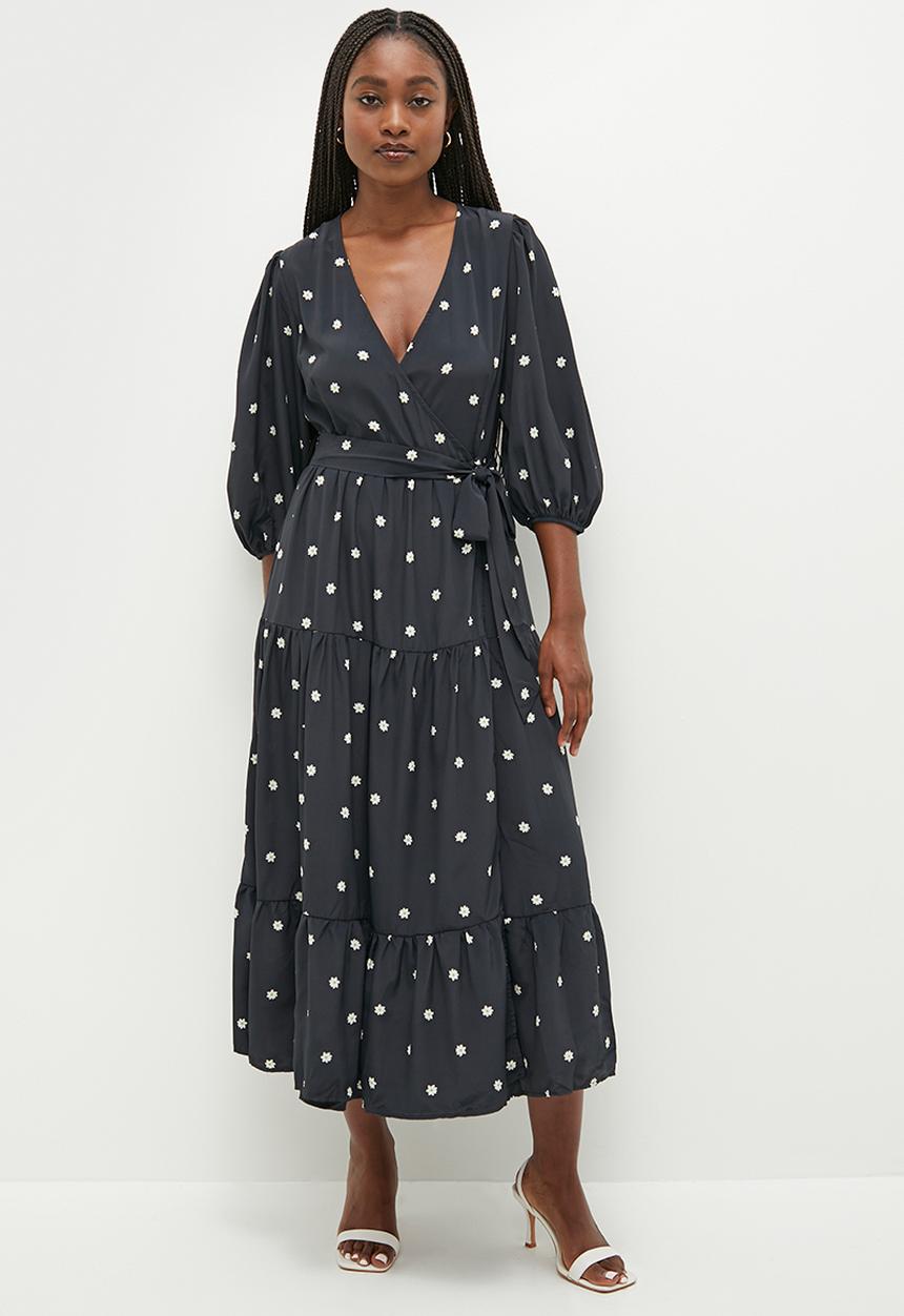 Glamorous - Polka Midi dress - black 