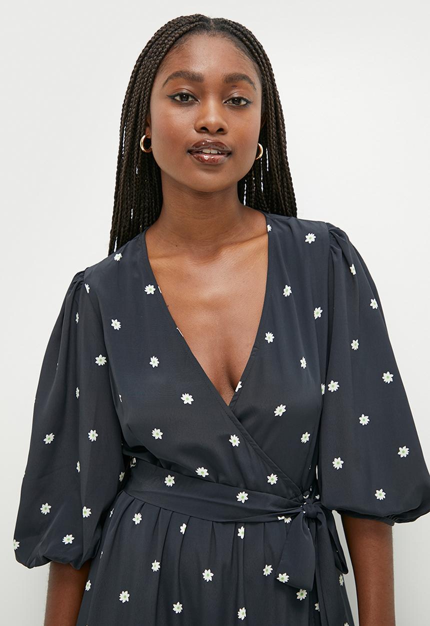 Glamorous - Polka Midi dress - black 