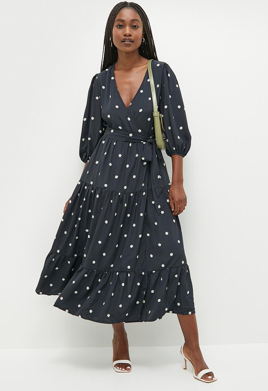 Glamorous - Polka Midi dress - black 