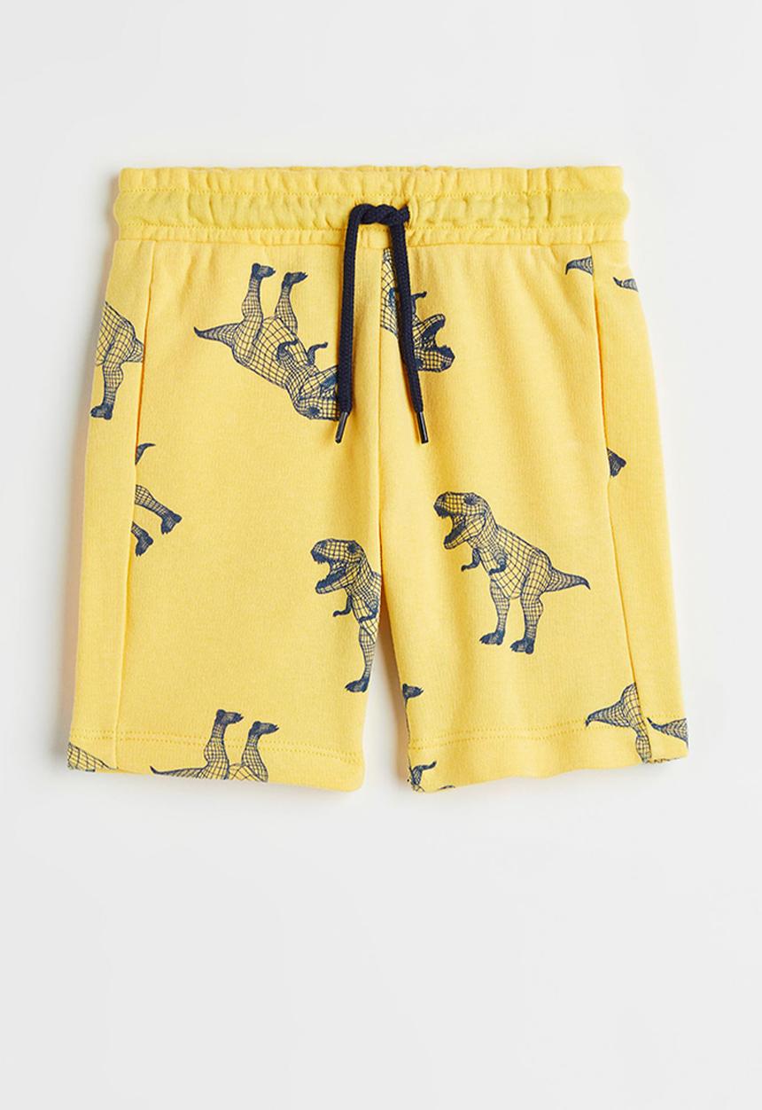 H&M - Patterned sweatshorts - yellow dinosaurs