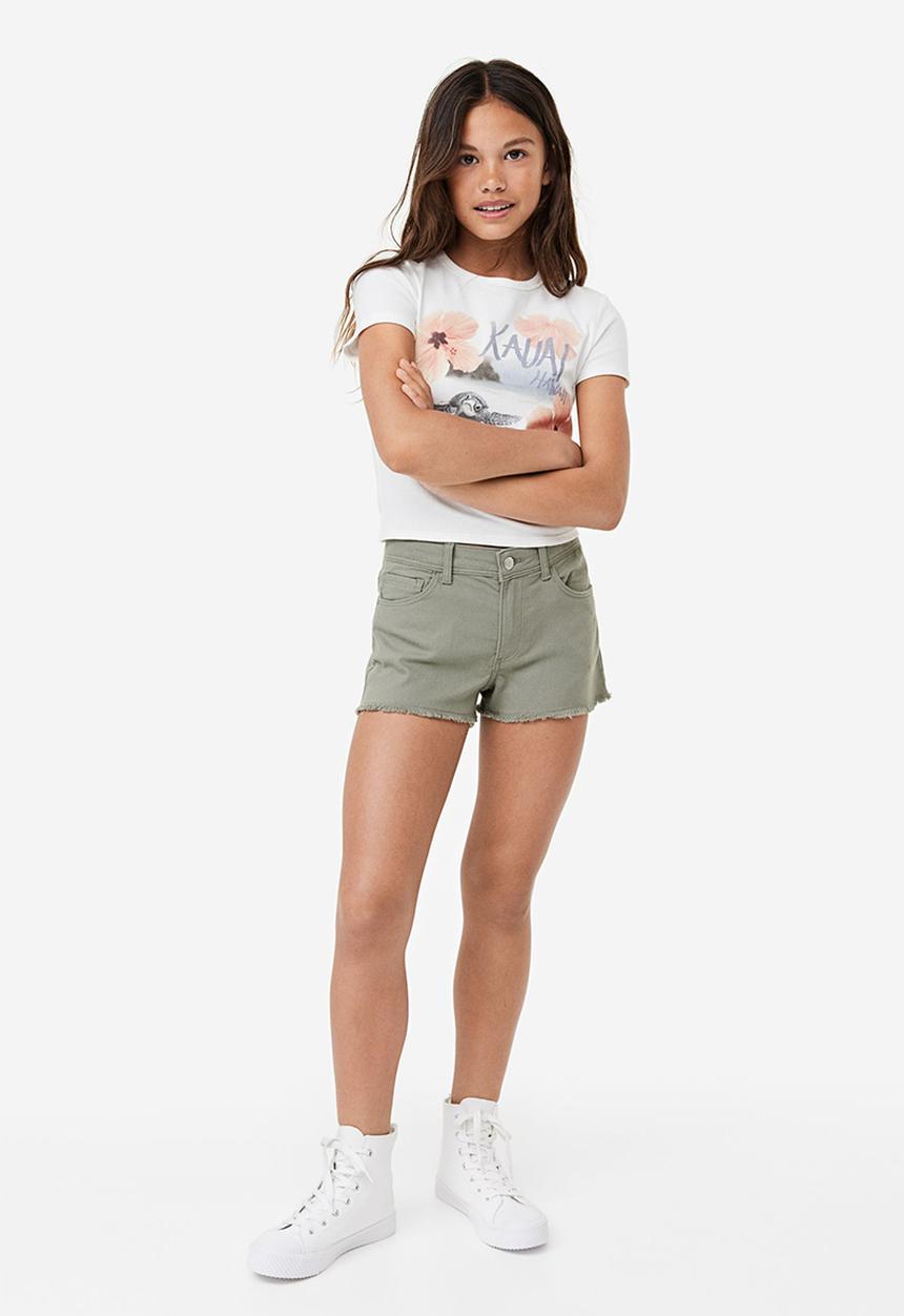 H&M - Twill shorts - light khaki green