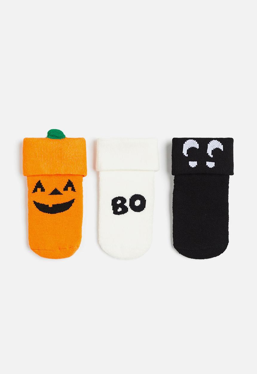 H&M - 3-Pack terry socks - orange pumpkin 
