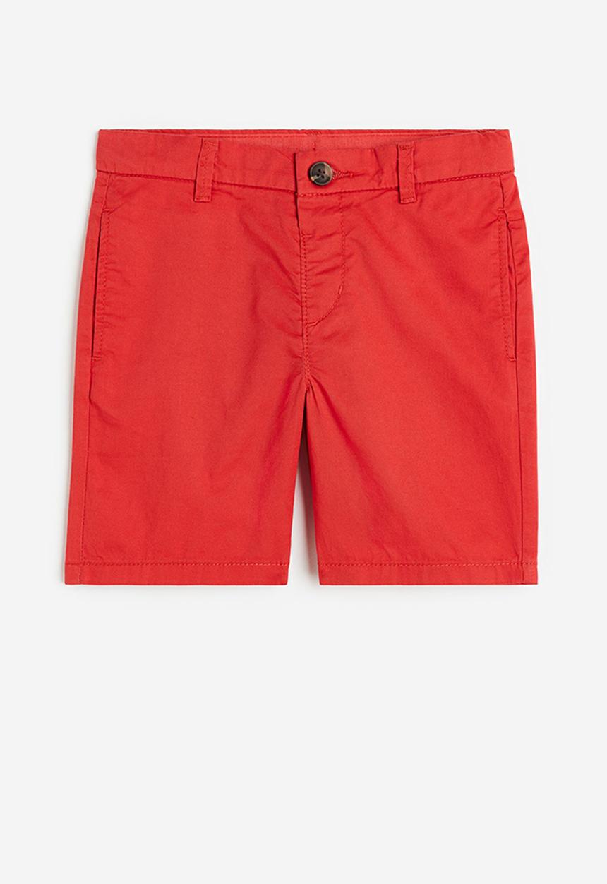 H&M - Cotton chino shorts - bright red 