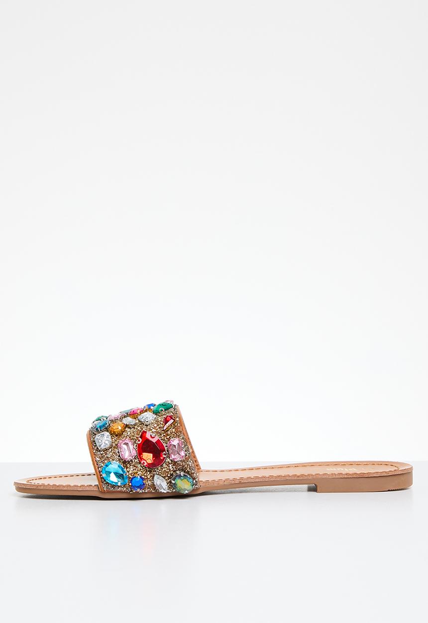 Plum - Embellished sandal - neutral 