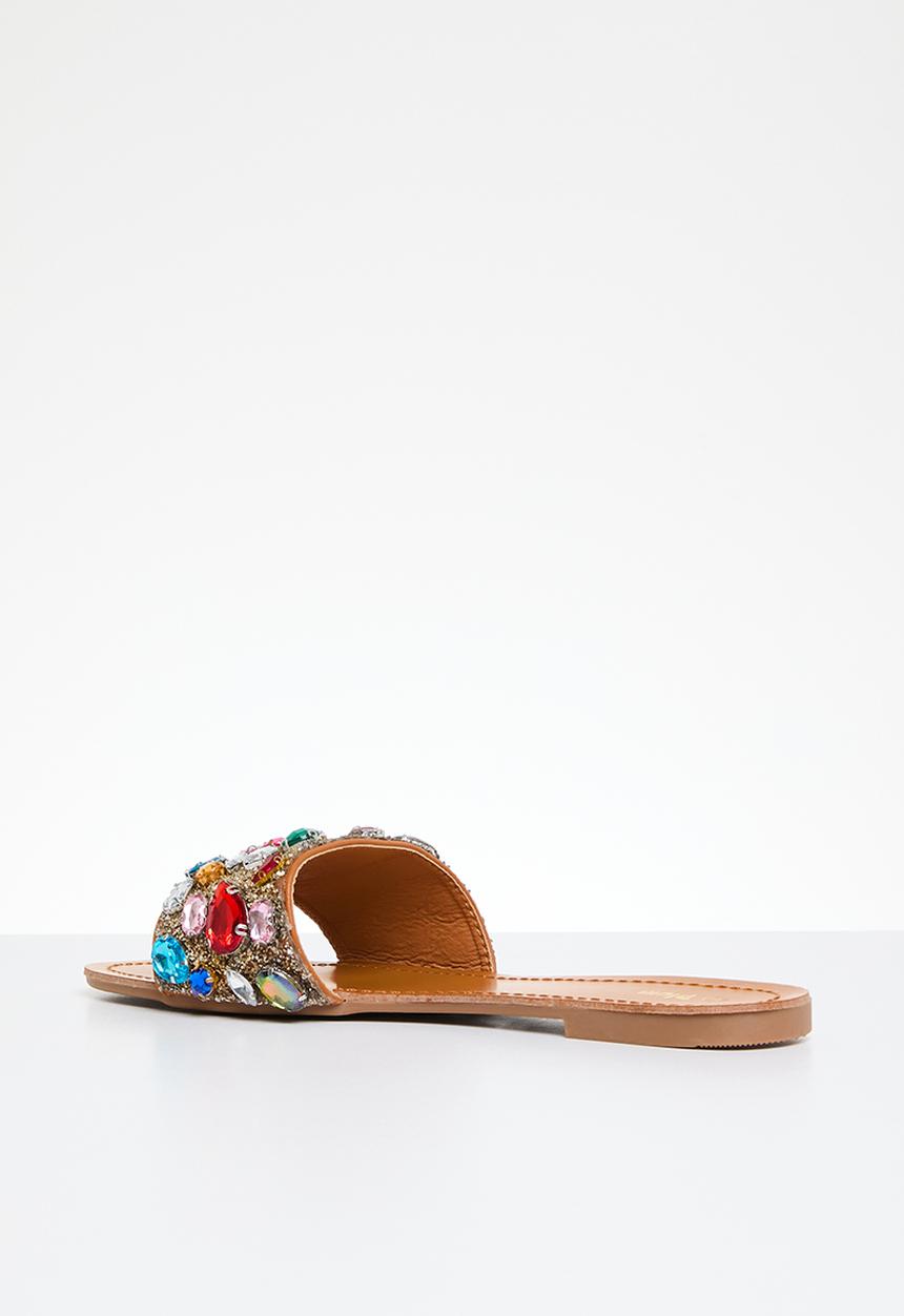 Plum - Embellished sandal - neutral 