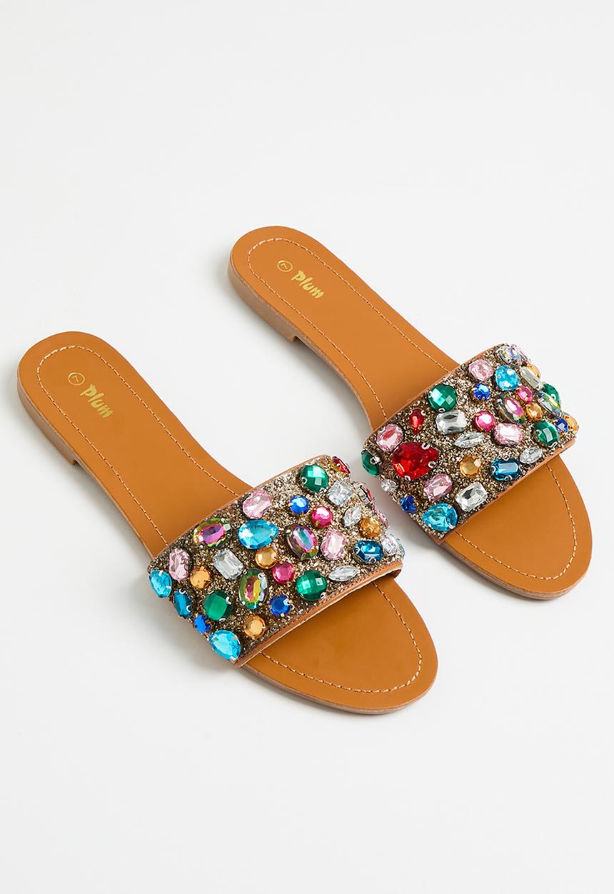 Plum - Embellished sandal - neutral 