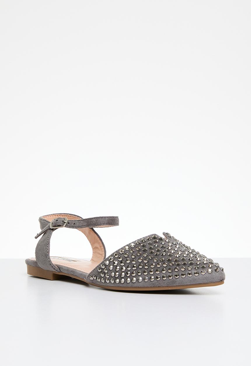 Plum - Embellished sling-back pump - black
