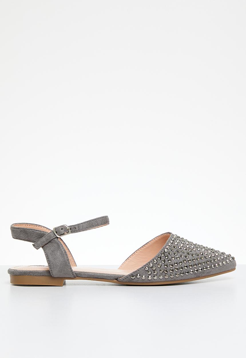 Plum - Embellished sling-back pump - black
