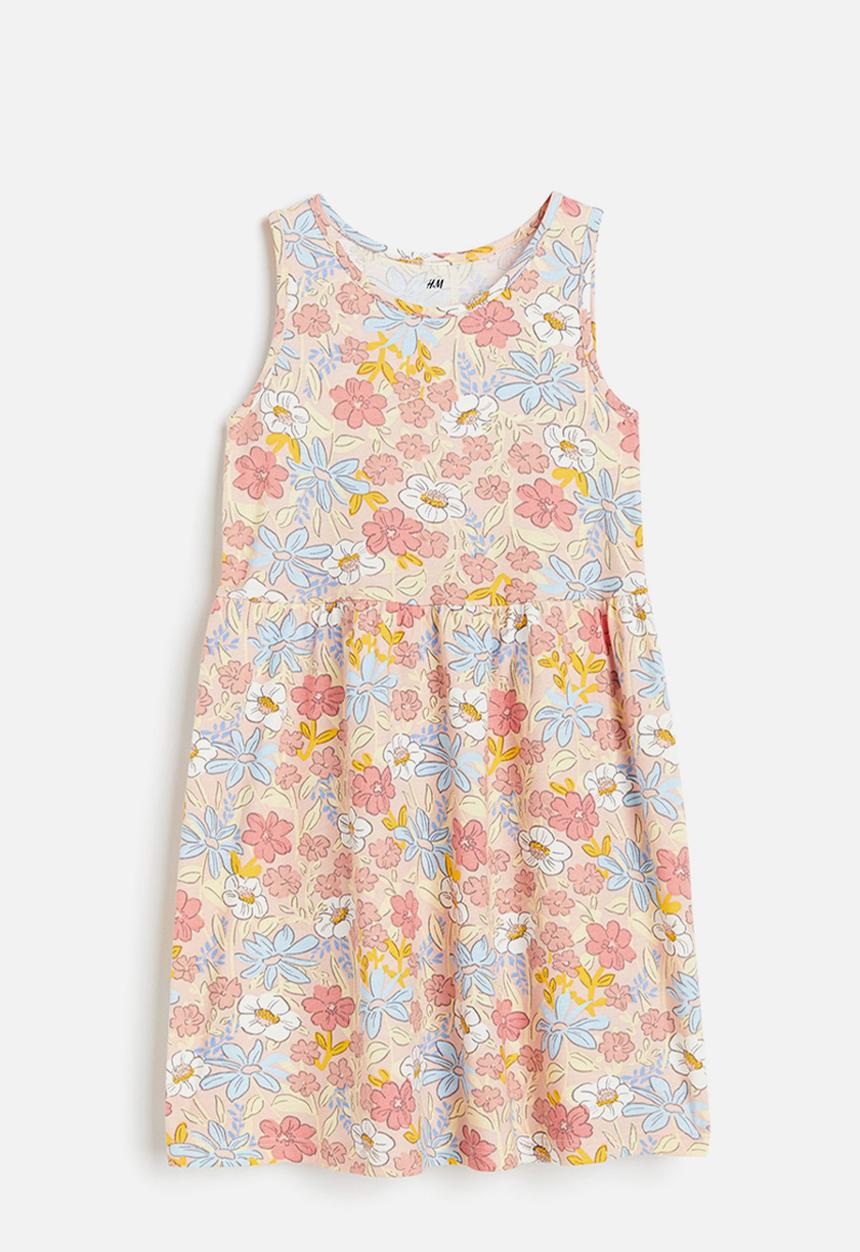 H&M - Patterned cotton dress - light pink floral
