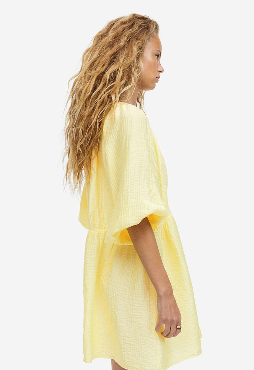 H&M - Oversized lyocell-blend dress - light yellow