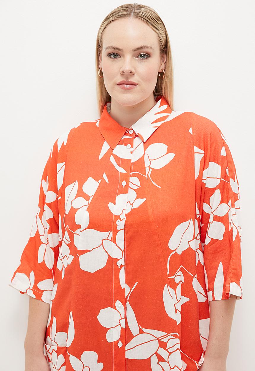 AMANDA LAIRD CHERRY - Cassia - Orange/White Floral