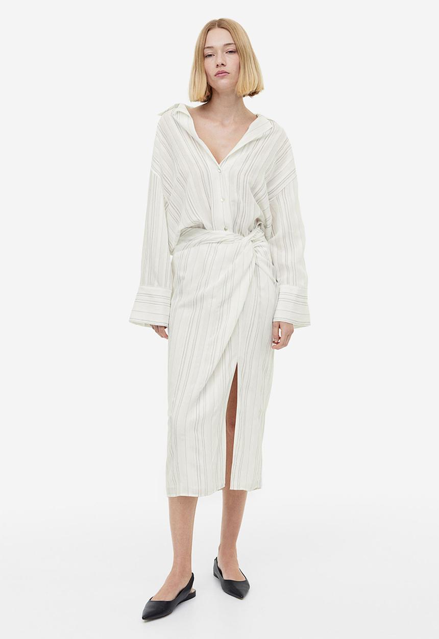 H&M - Jacquard-weave shirt - white striped