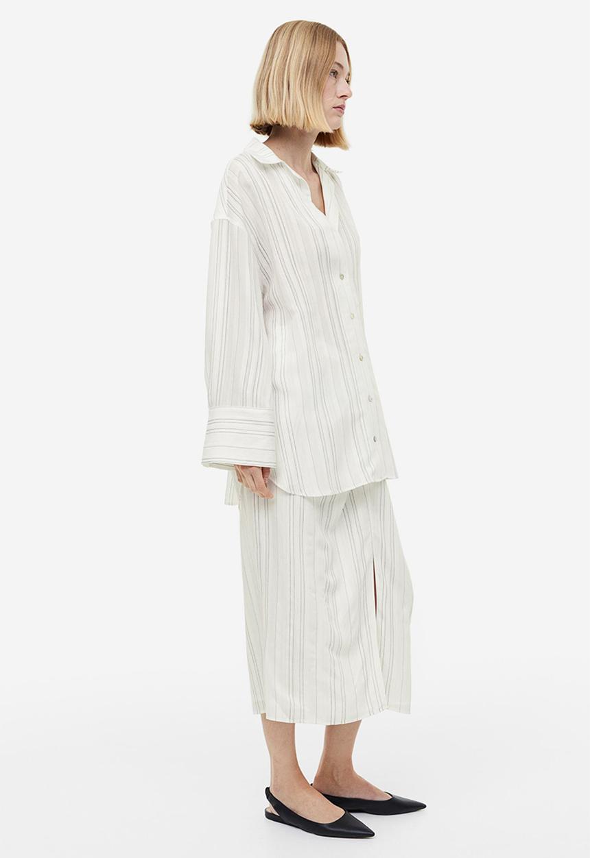 H&M - Jacquard-weave shirt - white striped