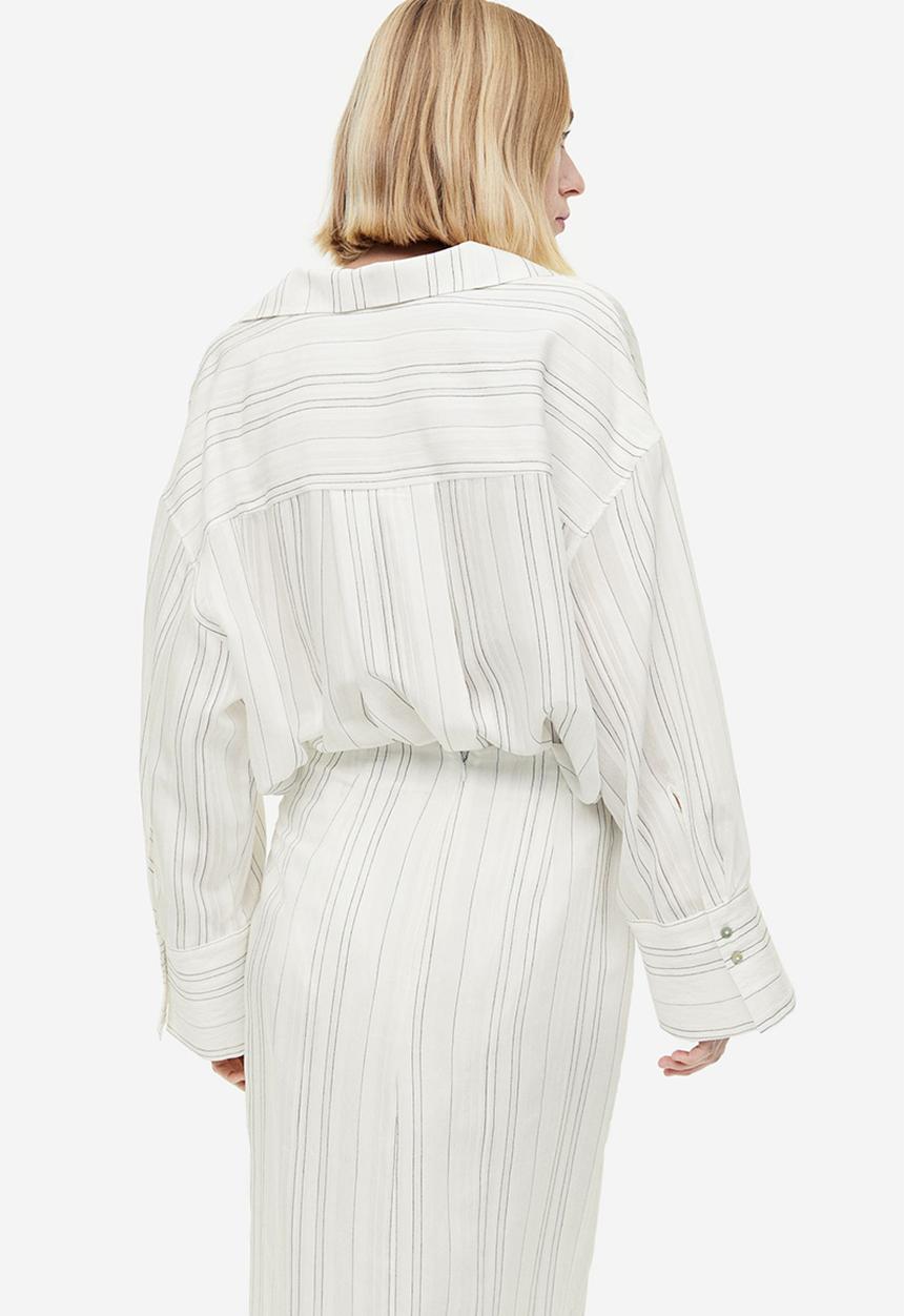 H&M - Jacquard-weave shirt - white striped