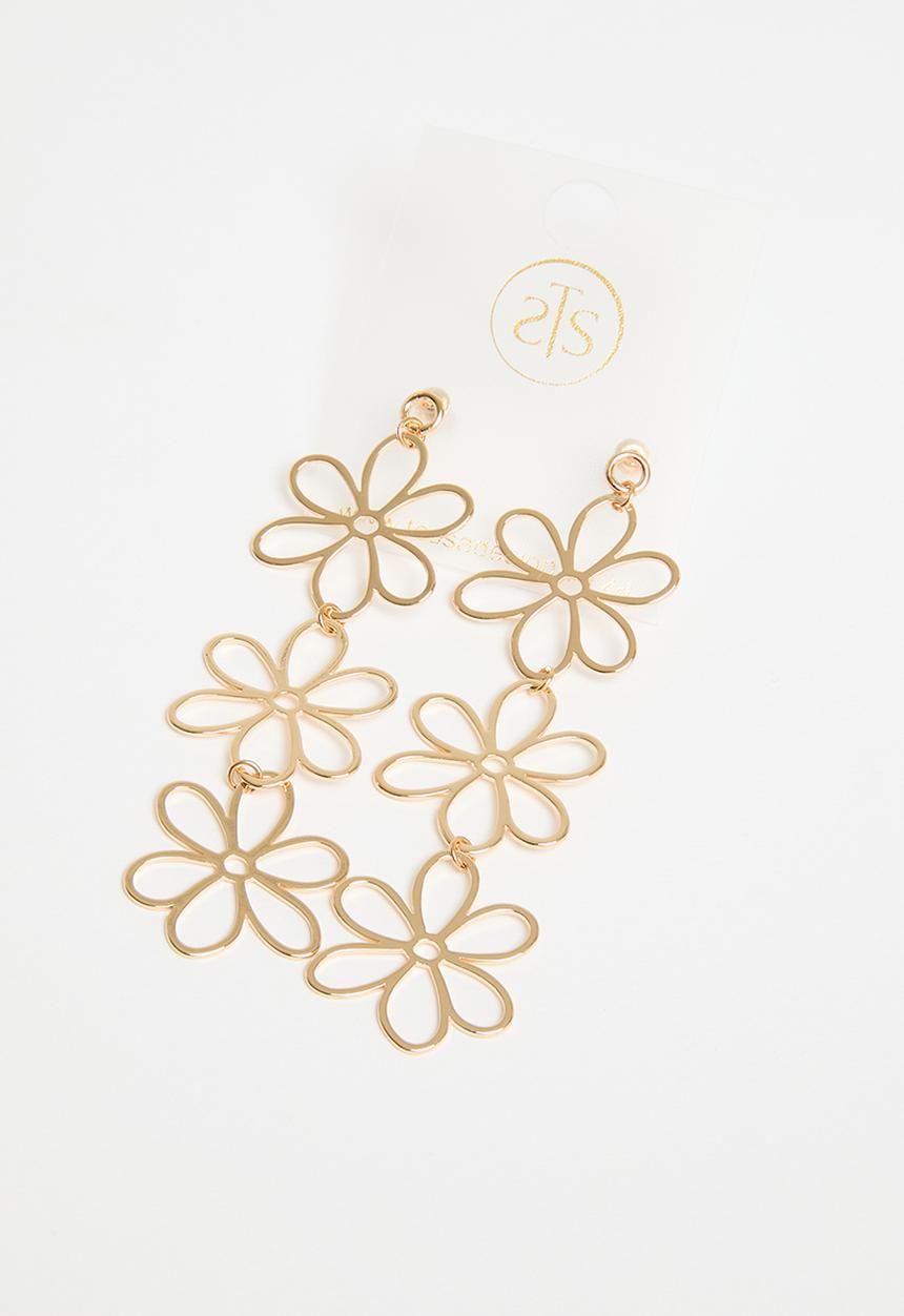 Tessa Design - Ava flowers drop earring - gold