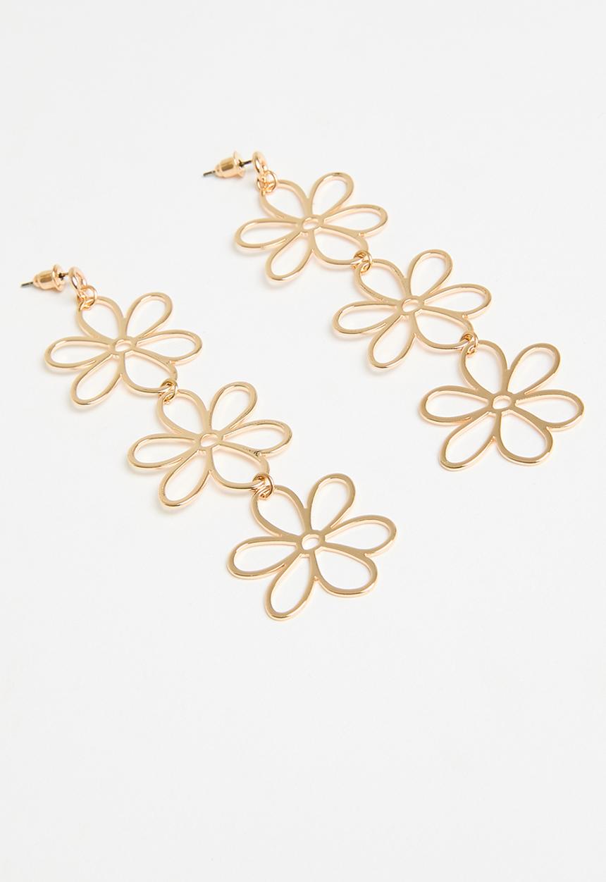Tessa Design - Ava flowers drop earring - gold