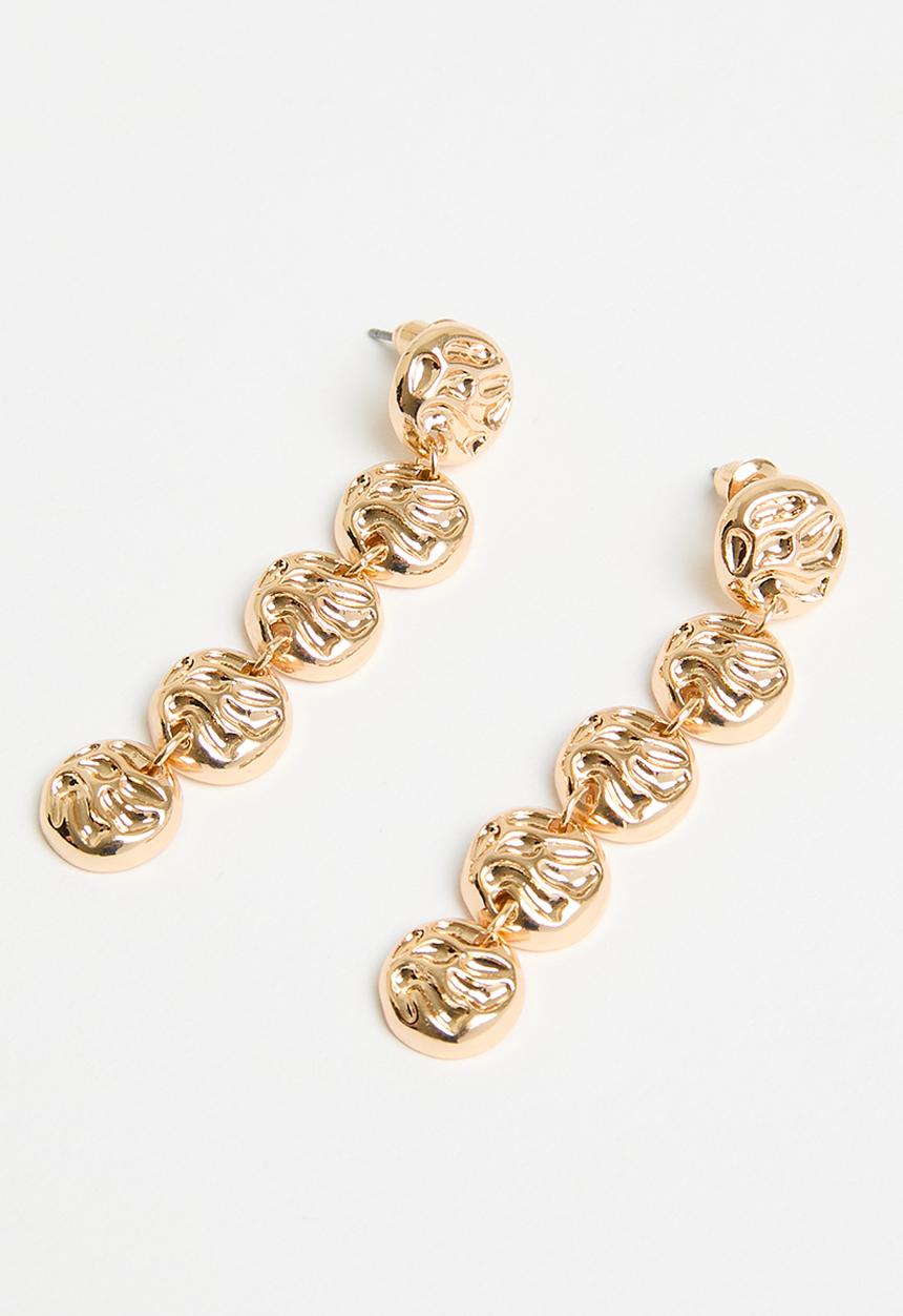 Tessa Design - Emma hammered disks and pearls 2pk earrings - gold