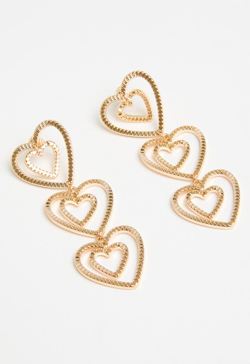 Tessa Design - Sophia hearts drop earring - gold