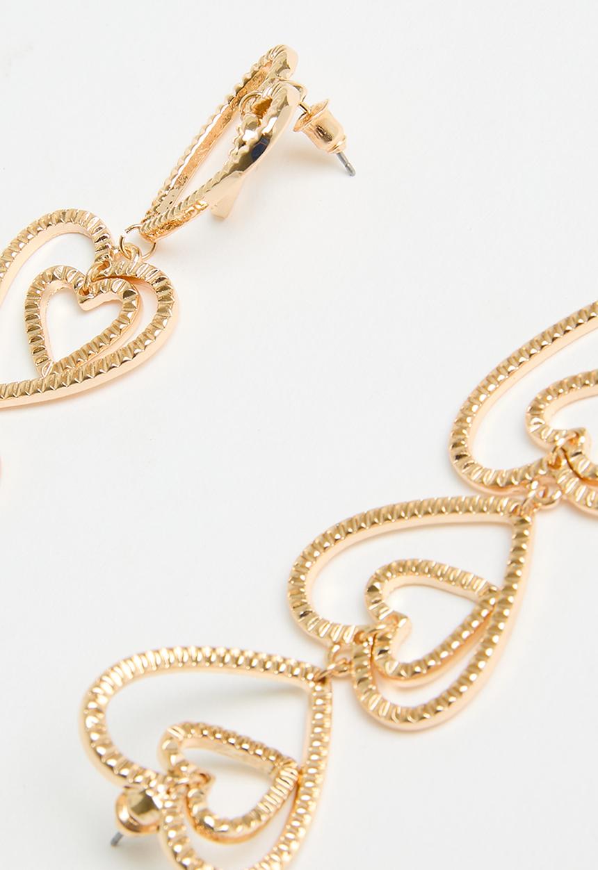 Tessa Design - Sophia hearts drop earring - gold