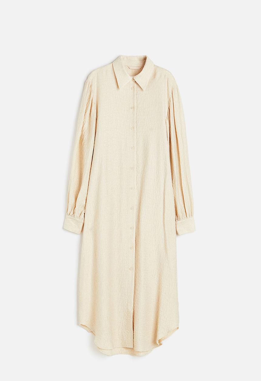 H&M - Oversized shirt dress - light beige 