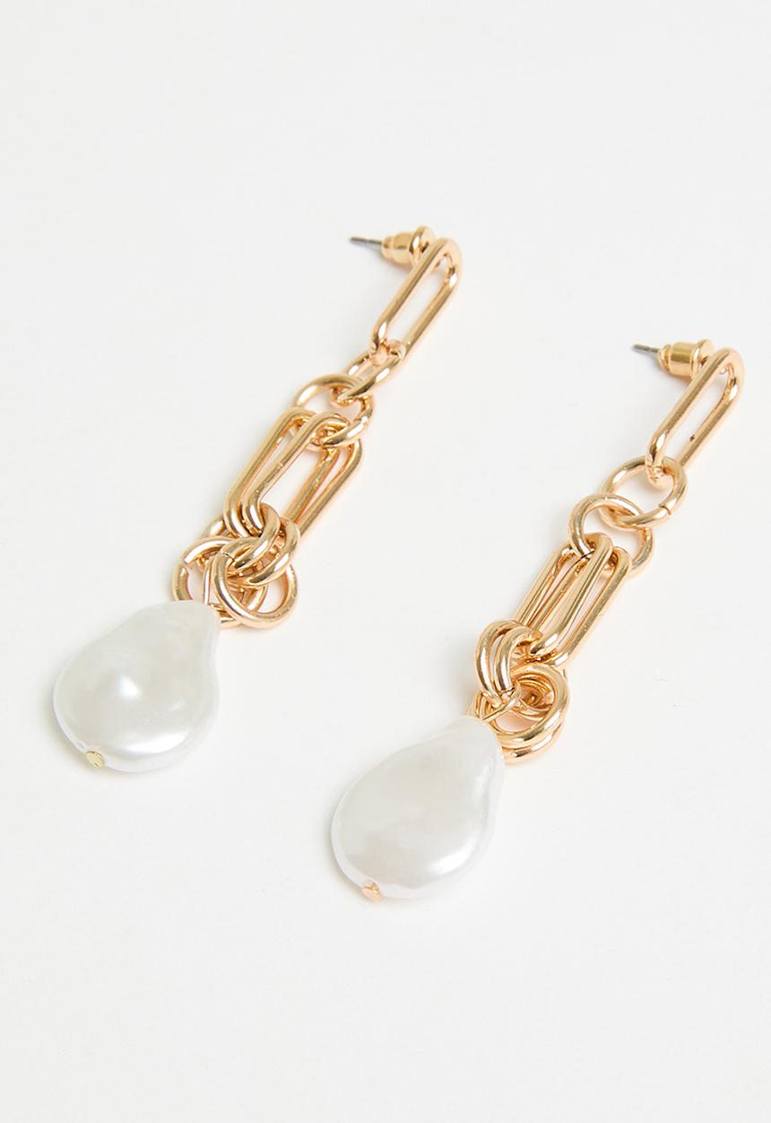 Tessa Design - Ella links and pearl earring - gold