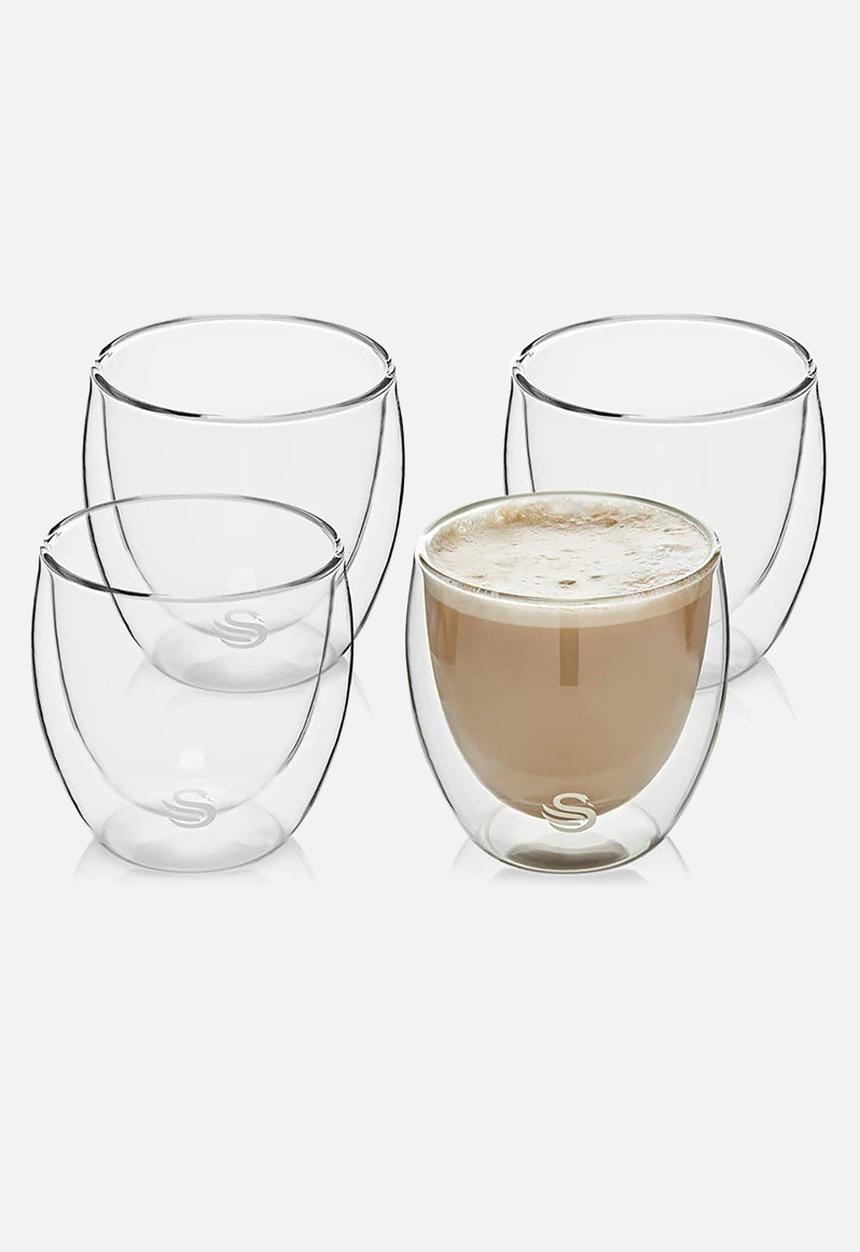 Swan - Swan Double Walled Cappuccino Glasses 250ml - clear