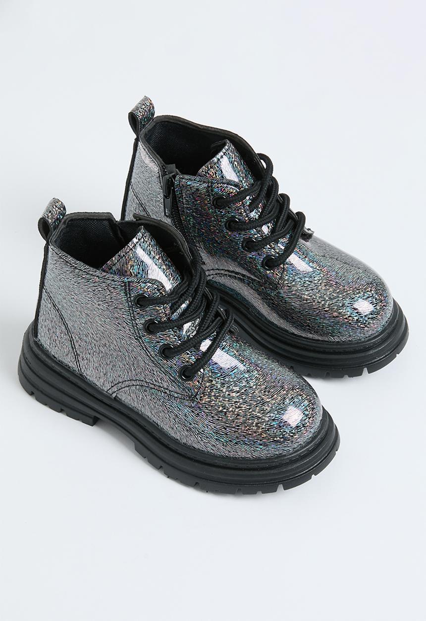 Pop Candy - Patent lace up boots - black