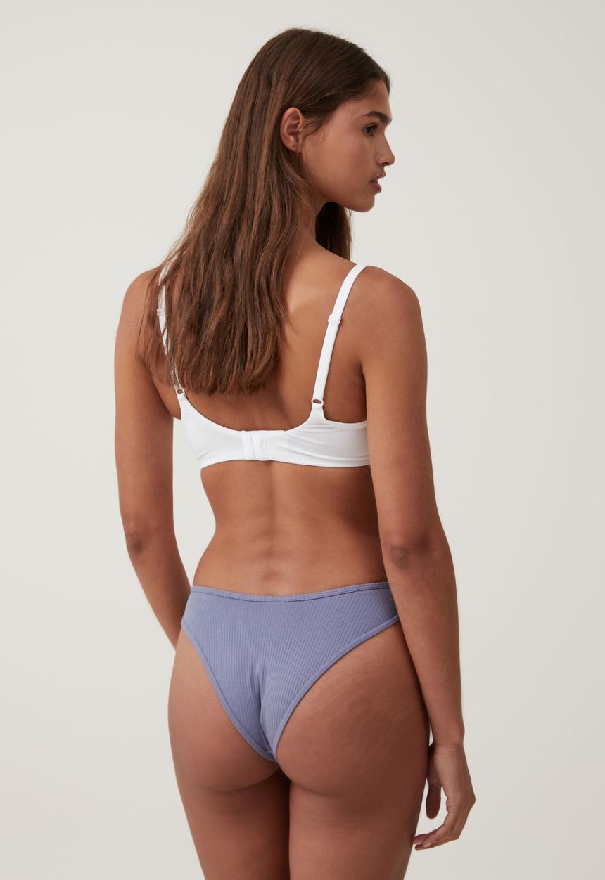 Cotton On - Organic Cotton Rib Brasiliano Brief - Blue Granite