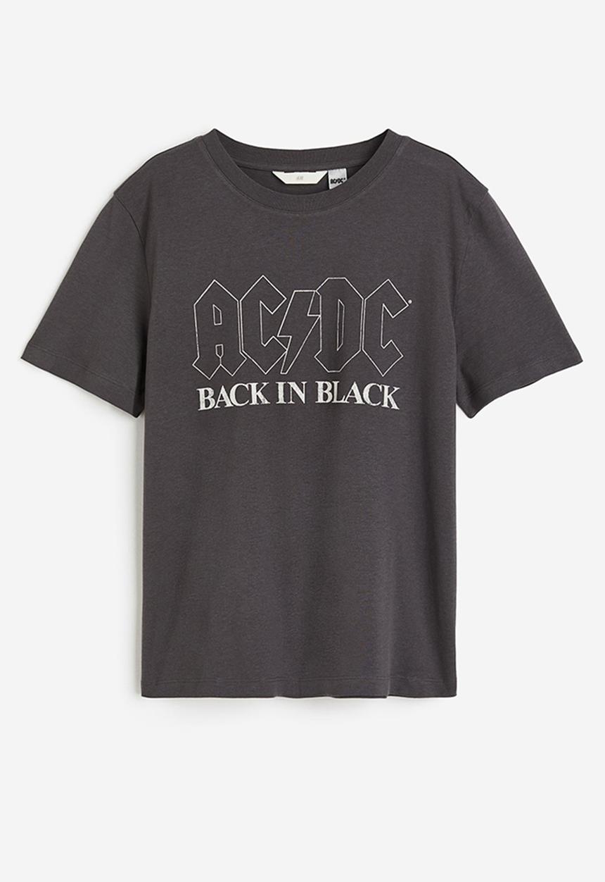 H&M - T-shirt with a motif - dark grey ac dc