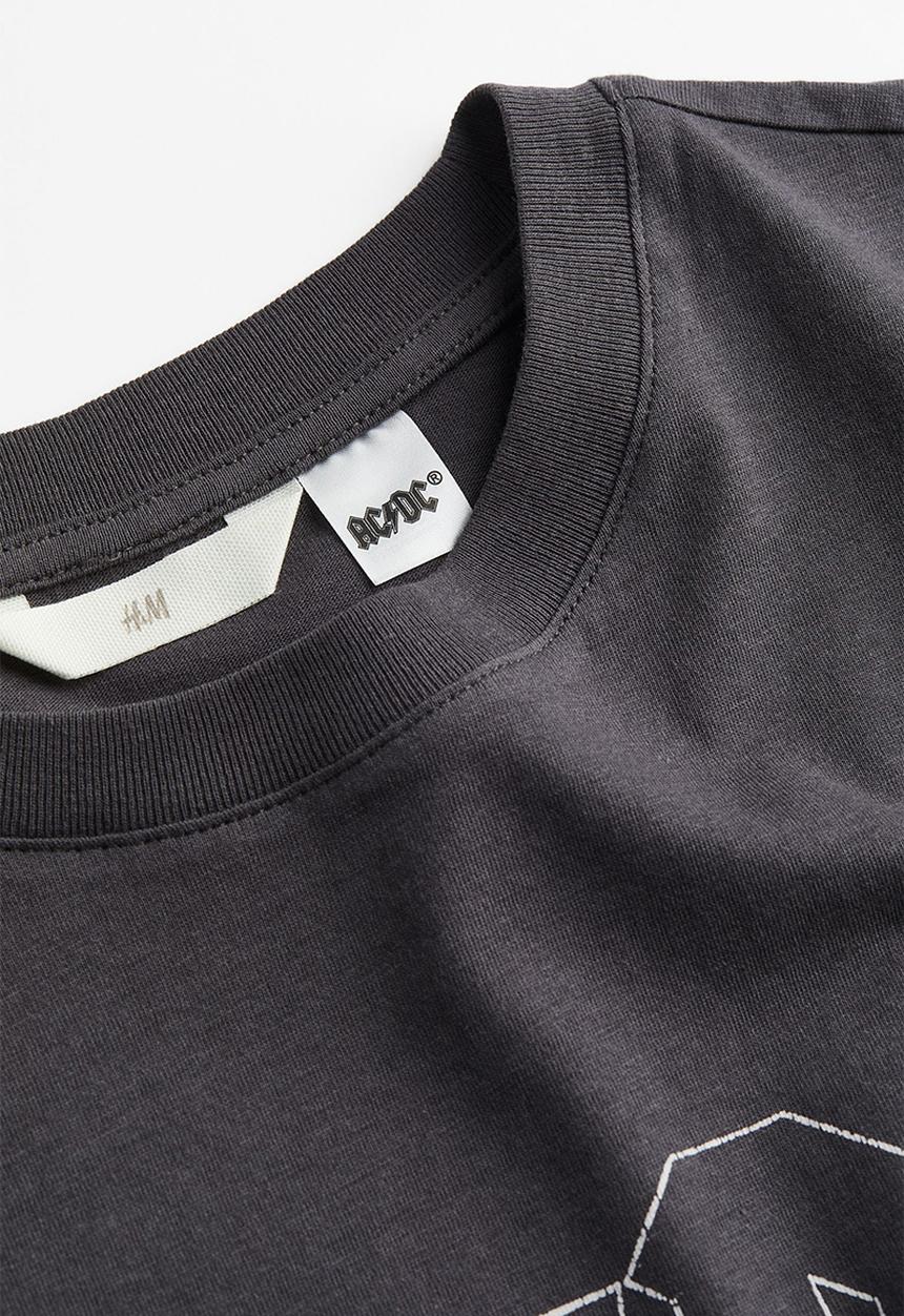 H&M - T-shirt with a motif - dark grey ac dc