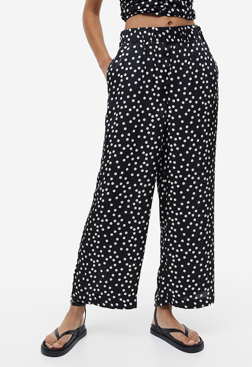 H&M - Patterned trousers - black spotted