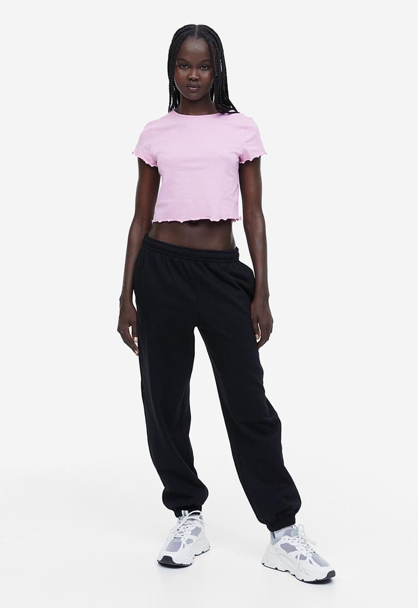 H&M - Cropped T-shirt - pink
